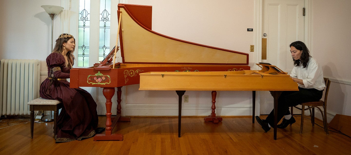 duet at a harpsichord