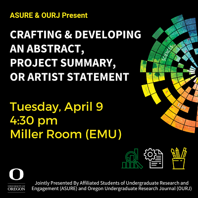 Abstract Workshop details: April 9th 4:30 pm in the EMU Miller Room