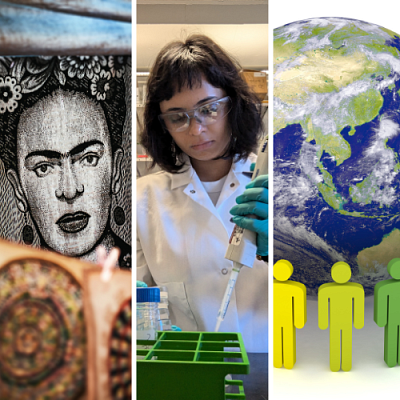 Collage imagery of Arts, Natural Science and Social Science