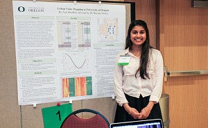 student at symposium